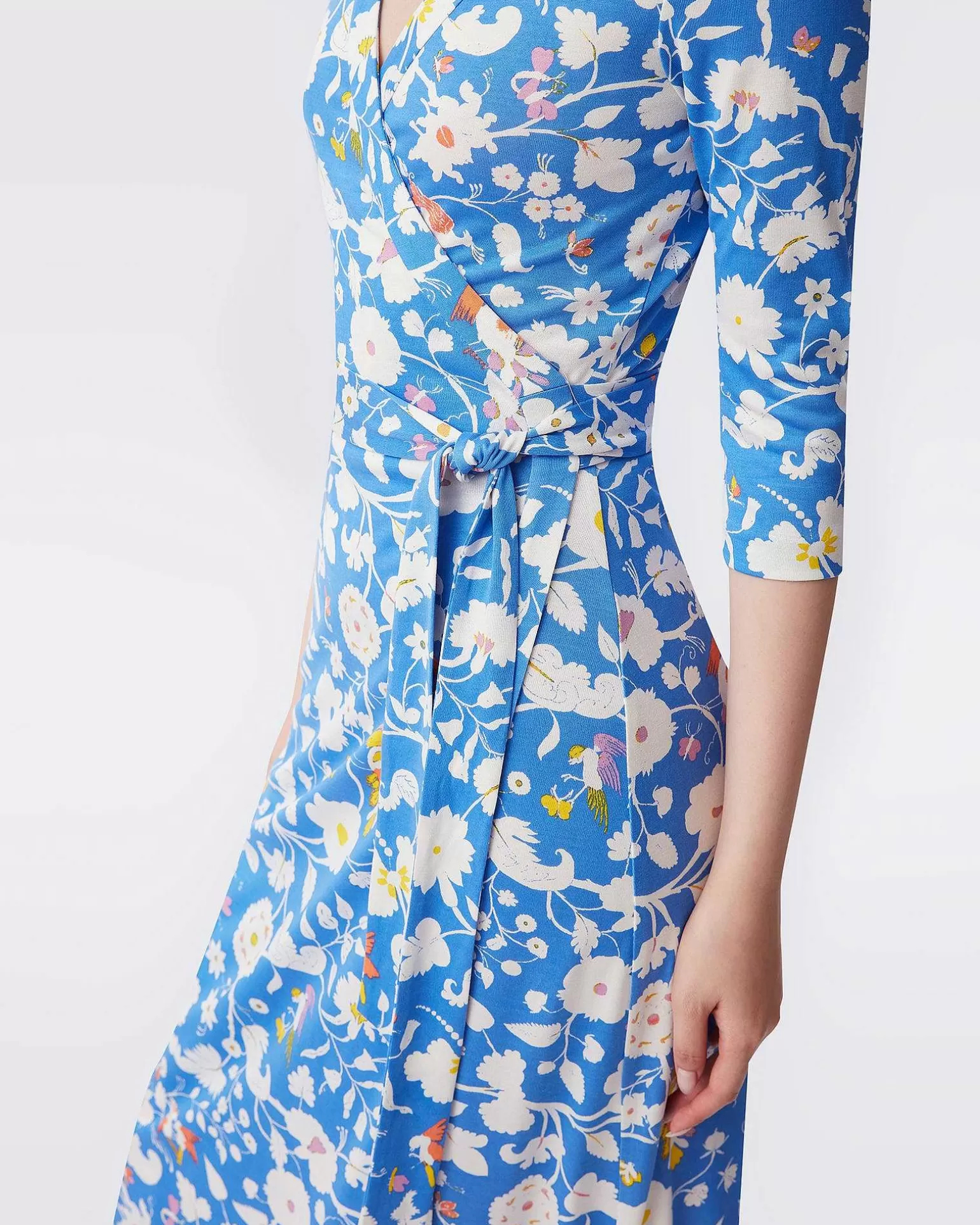 Cheap Diane von Furstenberg Abigail Silk Jersey Midi Wrap Dress I Signature Blue Fortuna
