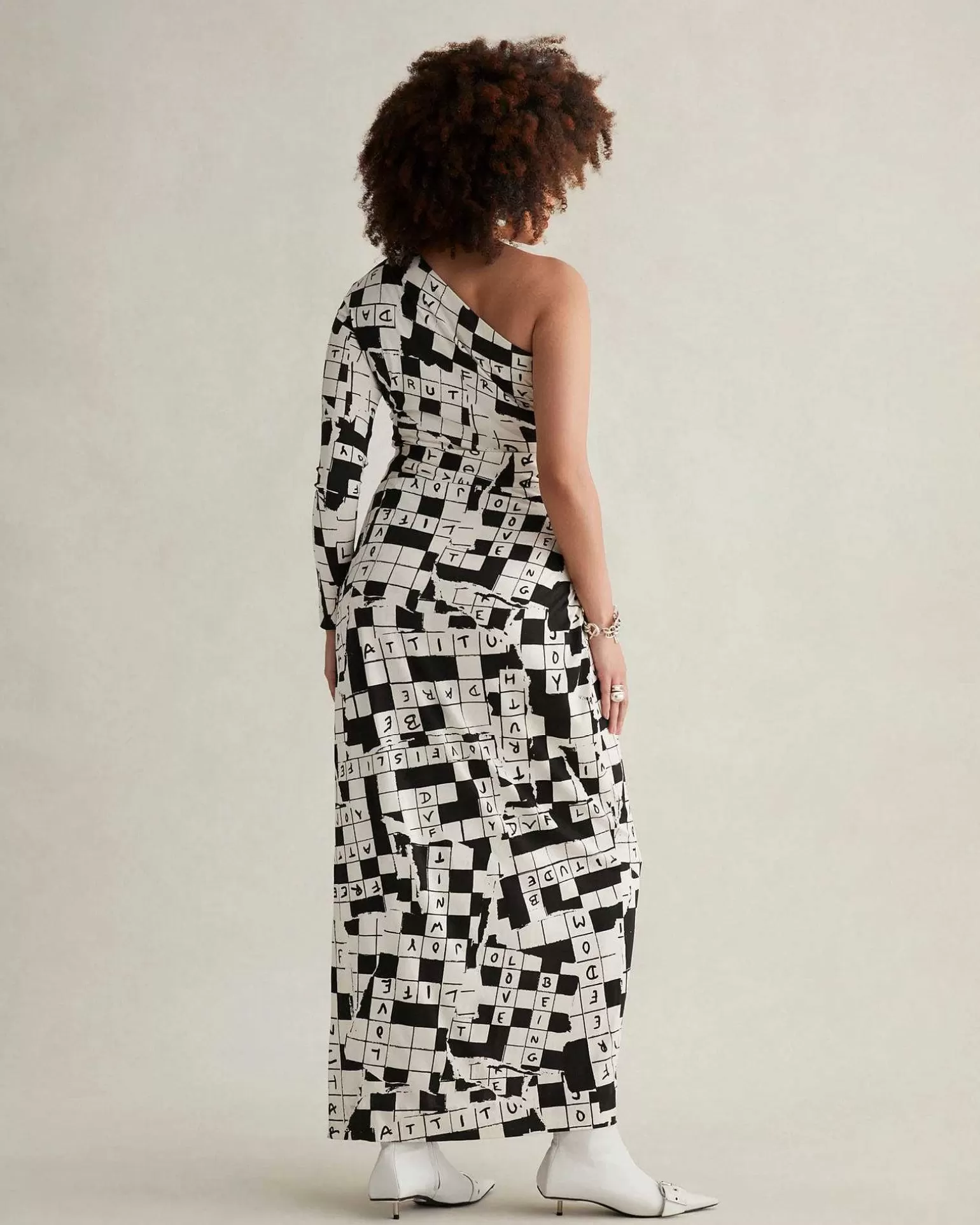 Flash Sale Diane von Furstenberg Coco Silk Jersey Kjole I Dvf 50Th Crossword Ivory