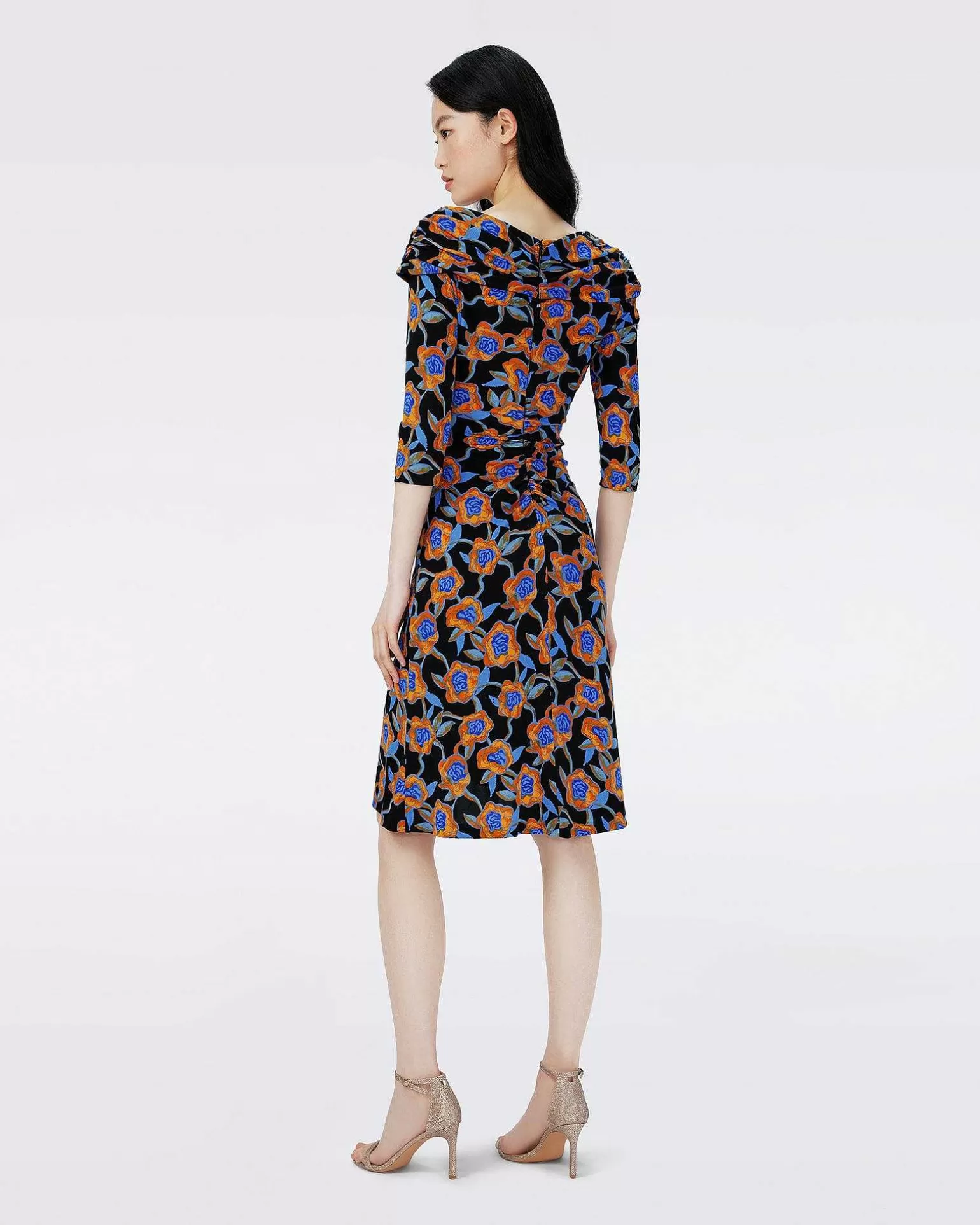 Outlet Diane von Furstenberg Dvf Jim Dress In Oracle Rose Sm Blk Coffee