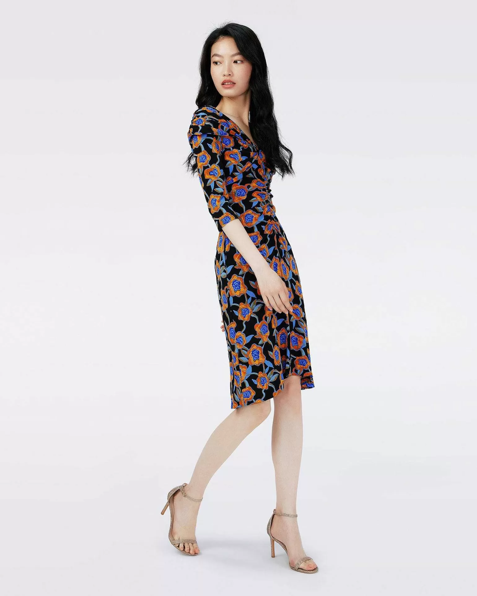 Outlet Diane von Furstenberg Dvf Jim Dress In Oracle Rose Sm Blk Coffee