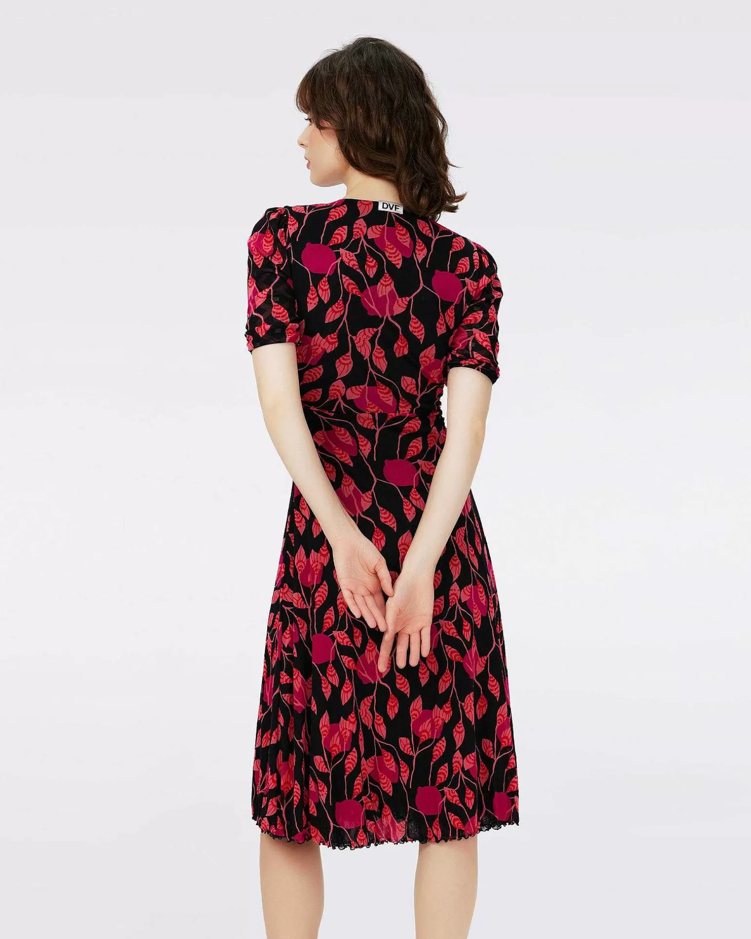 Store Diane von Furstenberg Dvf Koren Vendbar Kjole I Lanterne Blade Pk/Dia Cubes Pk
