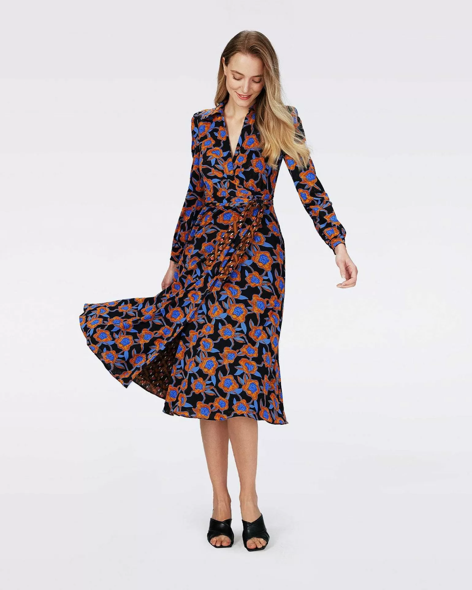 Outlet Diane von Furstenberg Dvf Phoenix Vendbar Kjole I Oracle R/Tarot Maze Blk Coffee