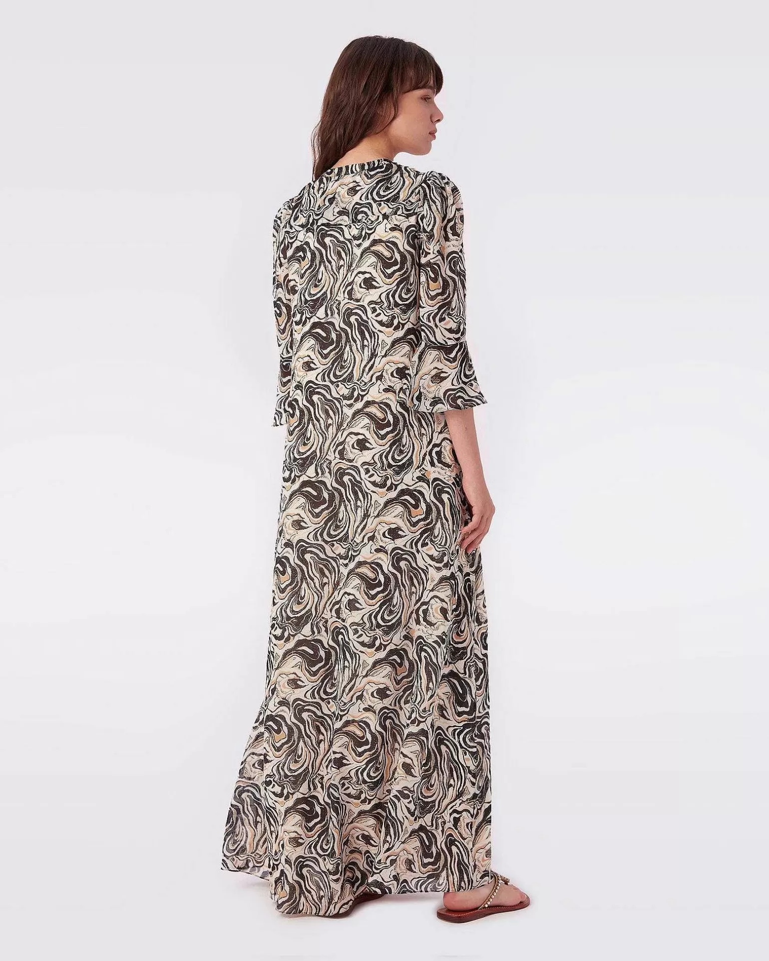 Flash Sale Diane von Furstenberg Kamila Maxi Kjole I Sort Marmor