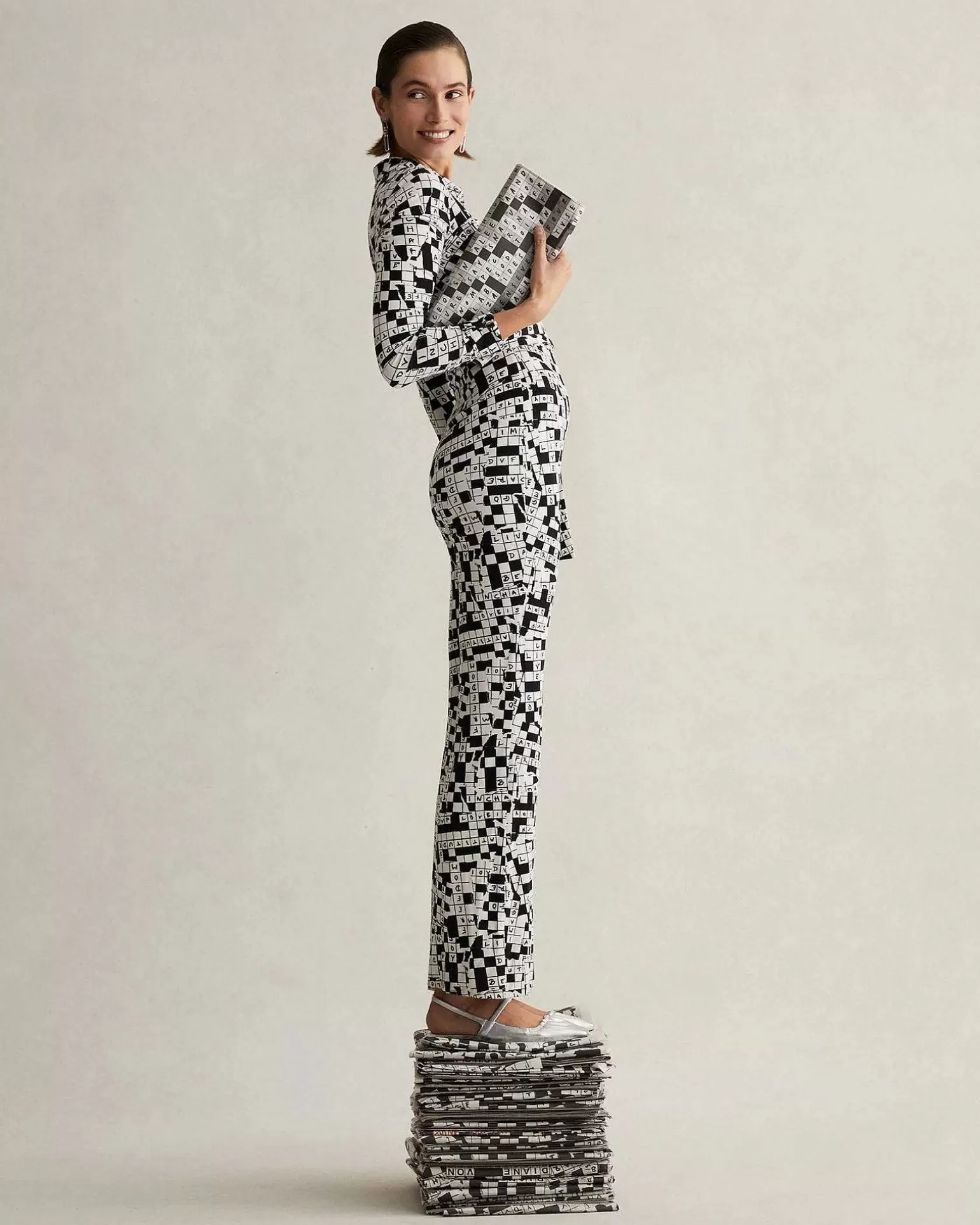 Best Sale Diane von Furstenberg Michelle Jumpsuit I Tiny Dvf 50Th Crossword Ivory