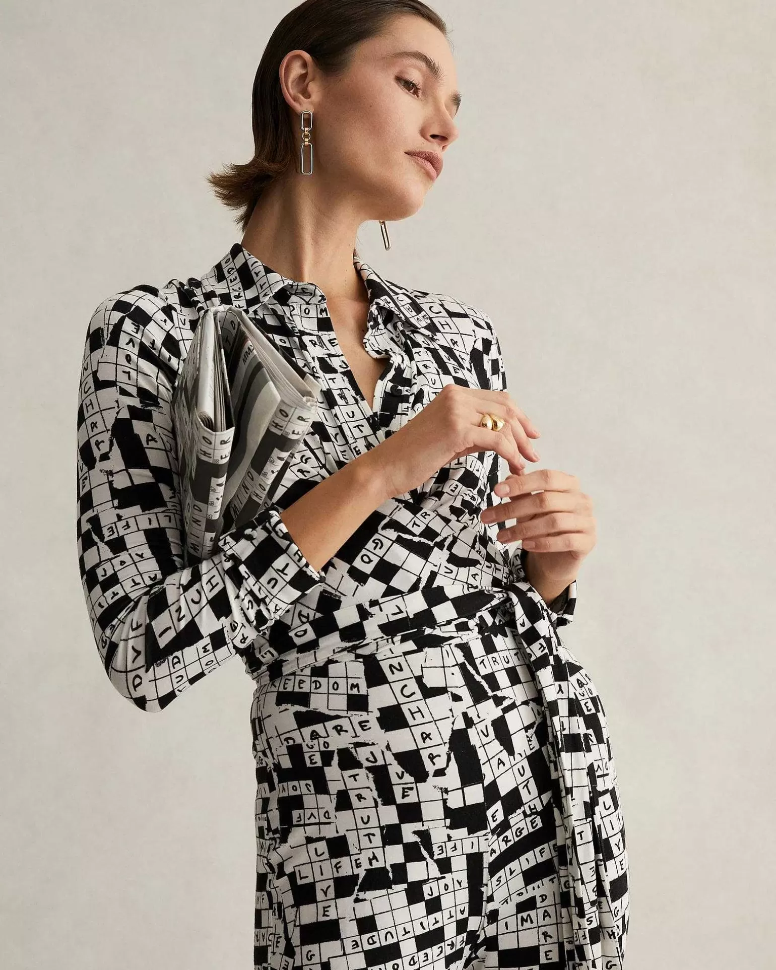 Best Sale Diane von Furstenberg Michelle Jumpsuit I Tiny Dvf 50Th Crossword Ivory